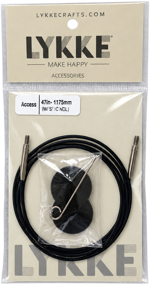 Circular Knitting Swivel Cord for 47" (120cm) length (black) LYKKE Crafts
