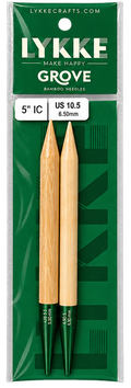 Interchangeable circular knitting needle 5" long US 10.5 (6.5 mm) Lykke Crafts GROVE (bamboo)