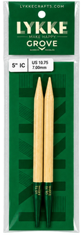 Interchangeable circular knitting needle 5" long US 10.75 (7.0 mm) Lykke Crafts GROVE (bamboo)