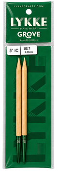 Interchangeable circular knitting needle 5" long US 7 (4.5 mm) Lykke Crafts GROVE (bamboo)