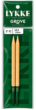 Interchangeable circular knitting needle 5" long US 8 (5.0 mm) Lykke Crafts GROVE (bamboo)