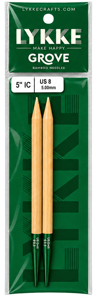 Interchangeable circular knitting needle 5" long US 8 (5.0 mm) Lykke Crafts GROVE (bamboo)