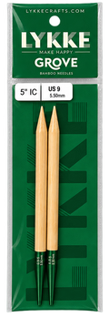 Interchangeable circular knitting needle 5" long US 9 (5.5 mm) Lykke Crafts GROVE (bamboo)